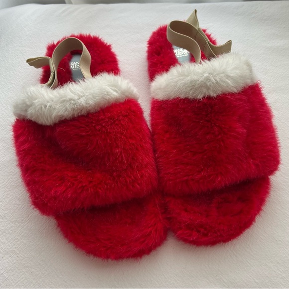 Frances Valentine Slingback Faux Fur Slipper in Red Oyster Size 9 - Picture 2 of 9